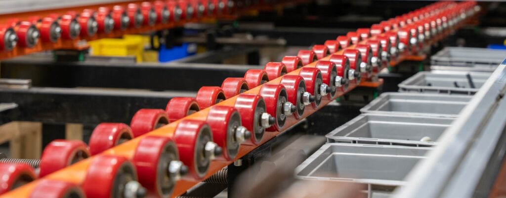 Conveyor belt in manufacturing office