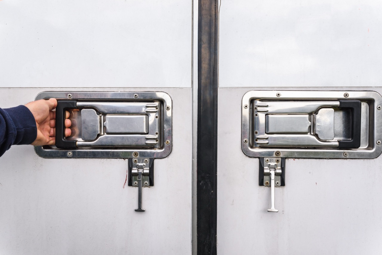 Man opening a door